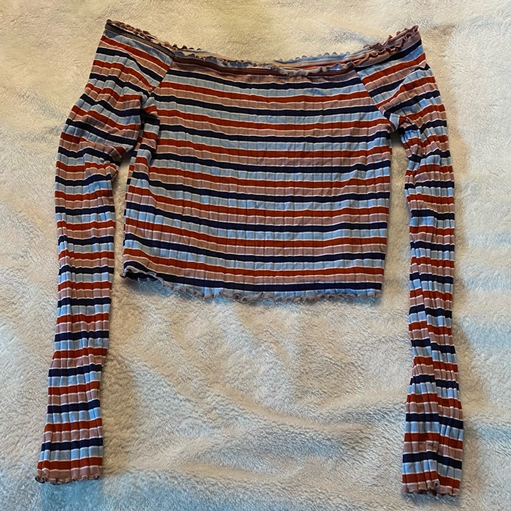 Off Shoulder Long Sleeve Shirt